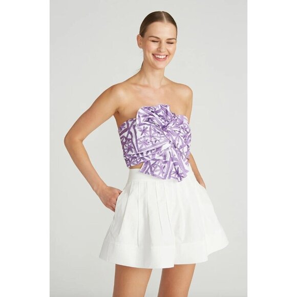 AMUR Alice High Rise Shorts Organic Cotton Off White Womens Size 14